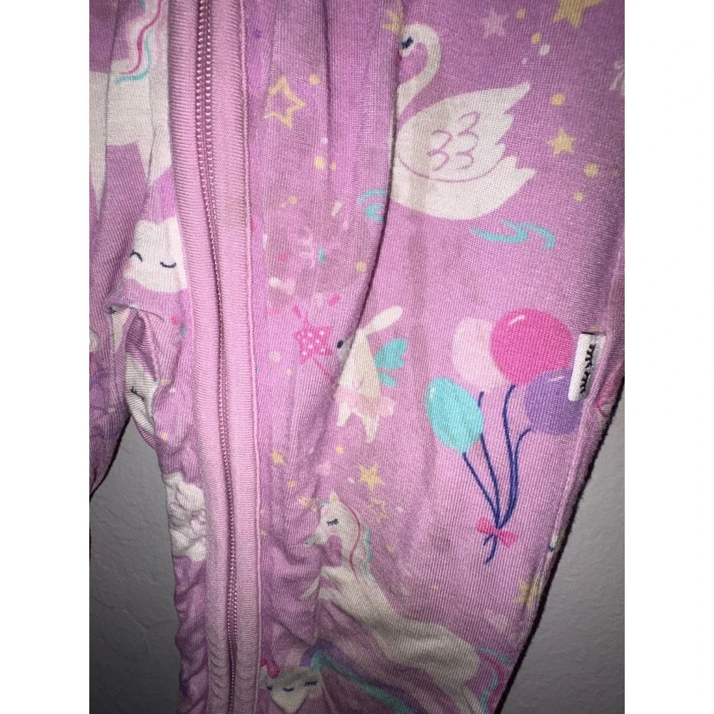 Little Sleepies Girls Bamboo Zippy Sleeper PJs Pink Unicorn Swan Fairy Stained